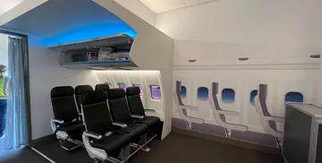 Sensory Room at SFO full-scale aircraft interior mock-up