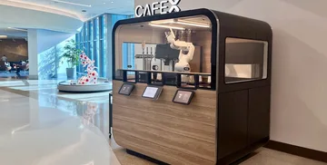 Cafe X robot coffee kiosk at Harvey Milk Terminal 1