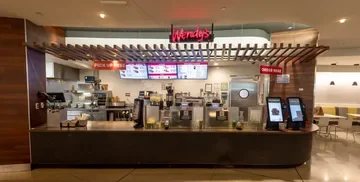 Exterior of Wendy's with digital menu boards in the International Terminal, SFO
