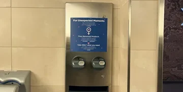 Free menstrual products dispenser at SFO