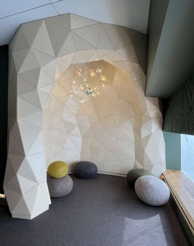 Sensory Room at SFO calming seating area with an enclosed design