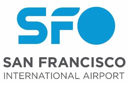 San Francisco International Airport logo in vertical layout