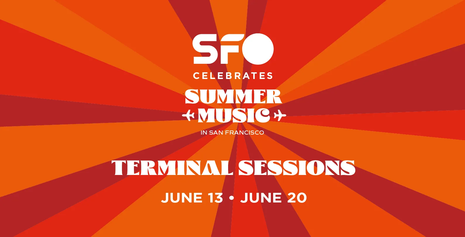 Summer Music in San Francisco promotion with dates and an orange background