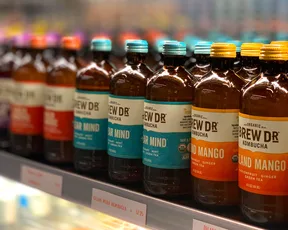 Organic kombucha by a Bay Area maker sold at Pronto, SFO